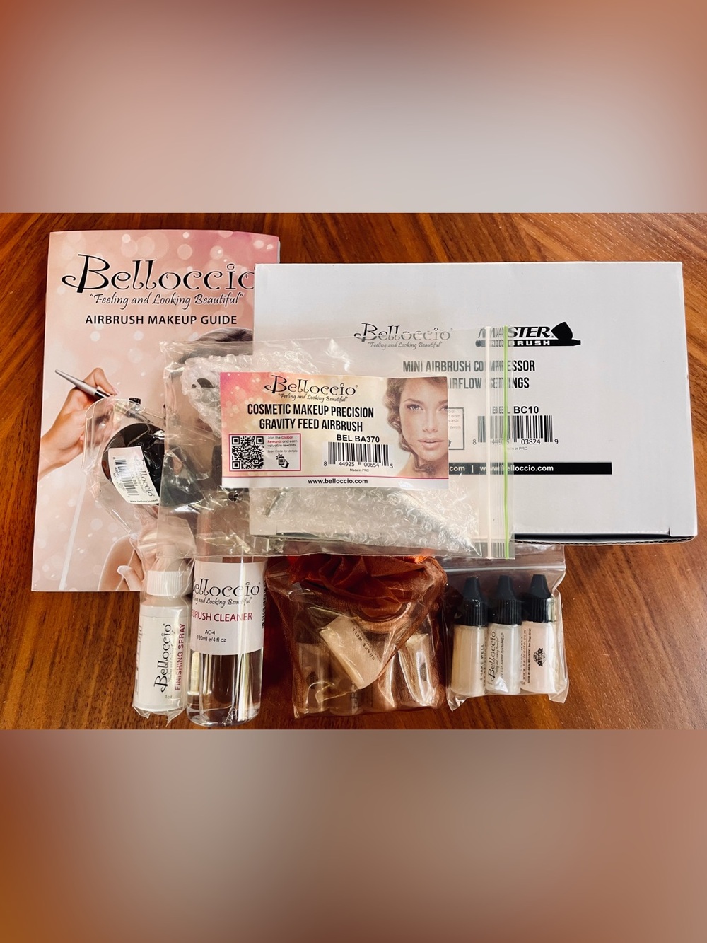 NEW TAN Belloccio Brand New Airbrush Makeup Kit